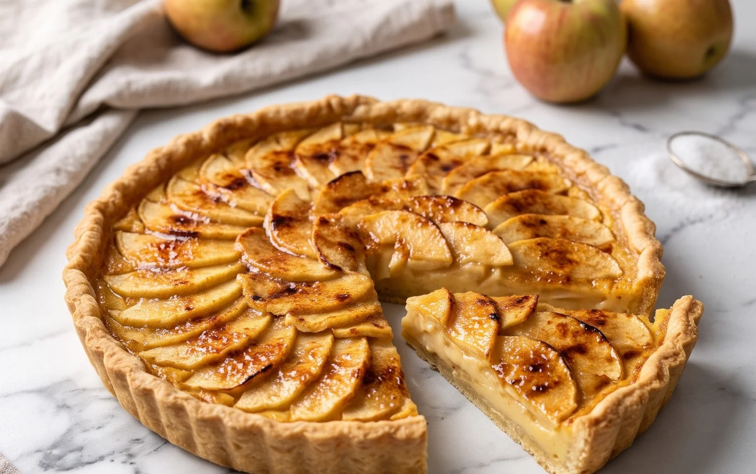 Tarte Pommes Crème Brûlée : Recette Facile