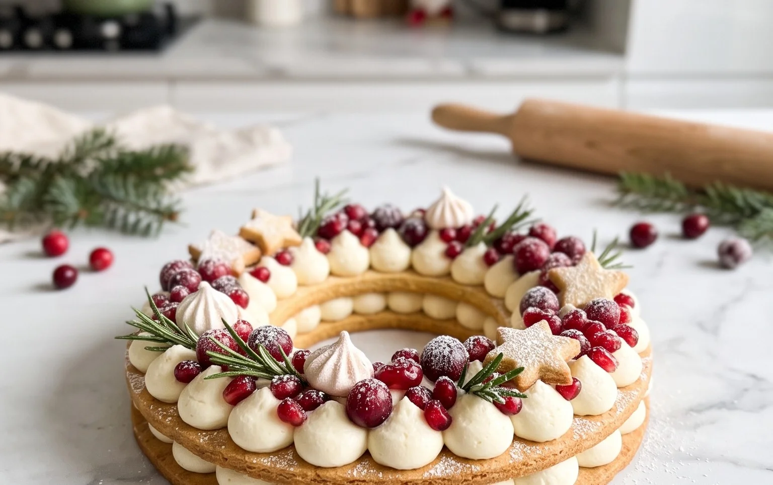 Cream Tart Di Natale : Pâte Croustillante & Crème Onctueuse