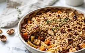 Crumble Salé Hivernal : Légumes, Feta & Noix Facile