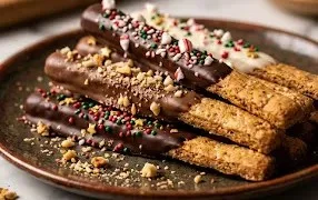 Bâtonnets croquants façon Mikado pour Noël